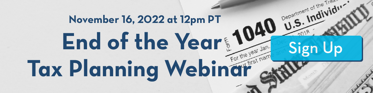 End of Year Tax Planning webinar