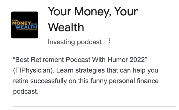 Your Money, Your Wealth investing podcast